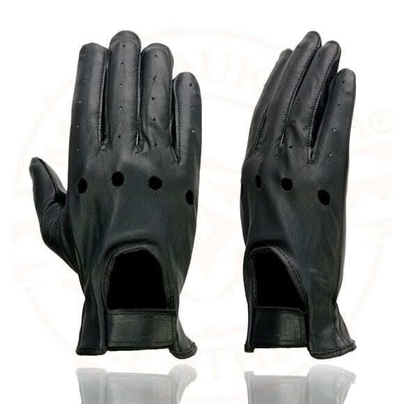 NWT Milwaukee Leather SH247 Men's Black Leather Unlined Driving Gloves - Picture 3 of 7